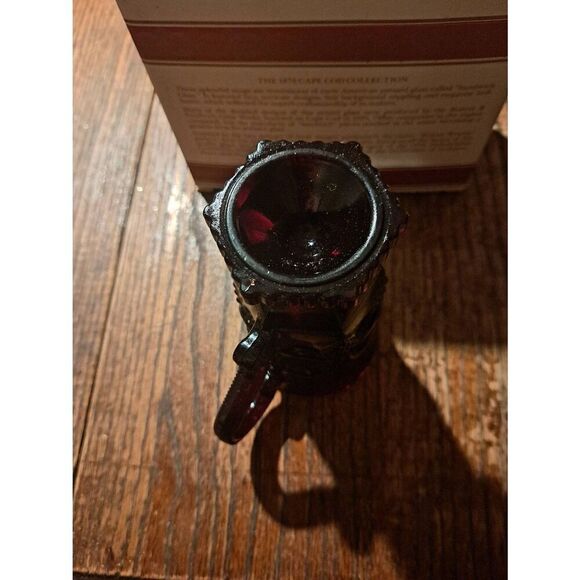 Vintage Avon 1982 1876 Cape Cod Ruby Red Pedestal Mugs Set of 2 NOS w/ Box - Picture 10 of 10